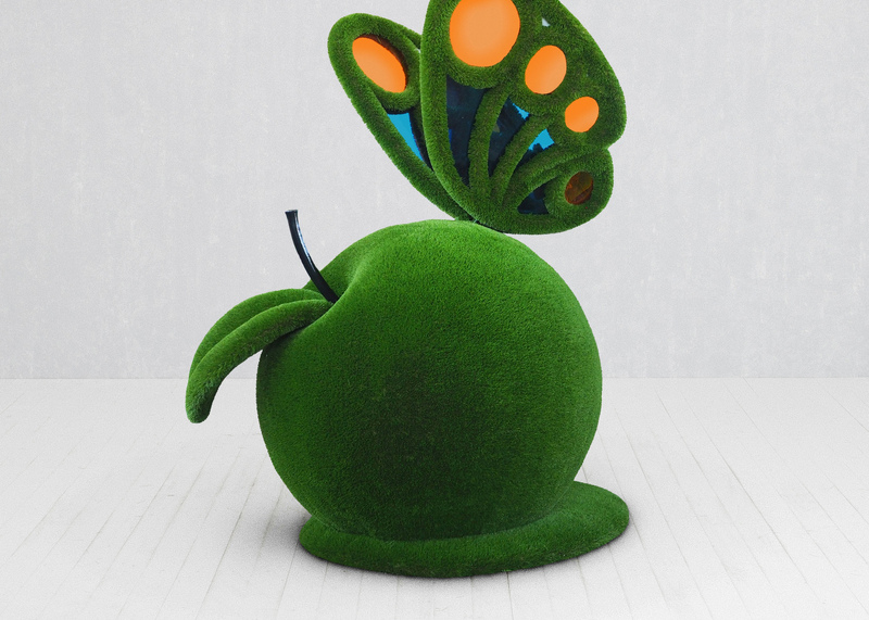 Butterfly on apple